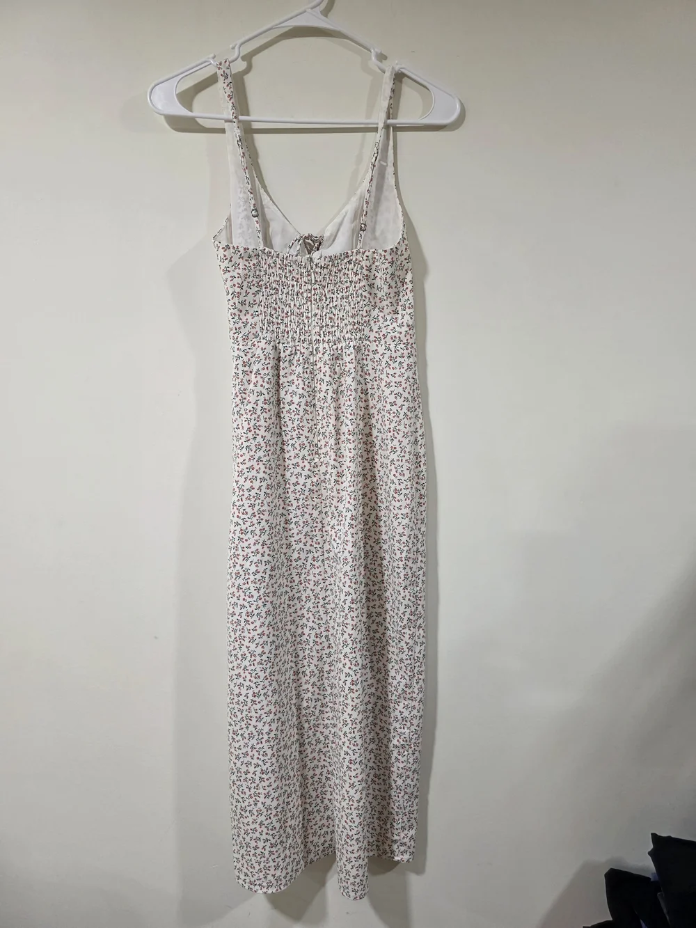 Abercrombie & Fitch Floral White Spaghetti-Strap Maxi Dress, XS